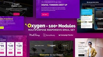 Oxygen - Responsive Email with 100+ Modules + MailChimp Editor + StampReady + Online Builder |