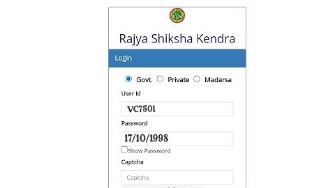 Rsk Mp Portal Per Sahi Tarika Password Dalne ka Date of birth Password Government School