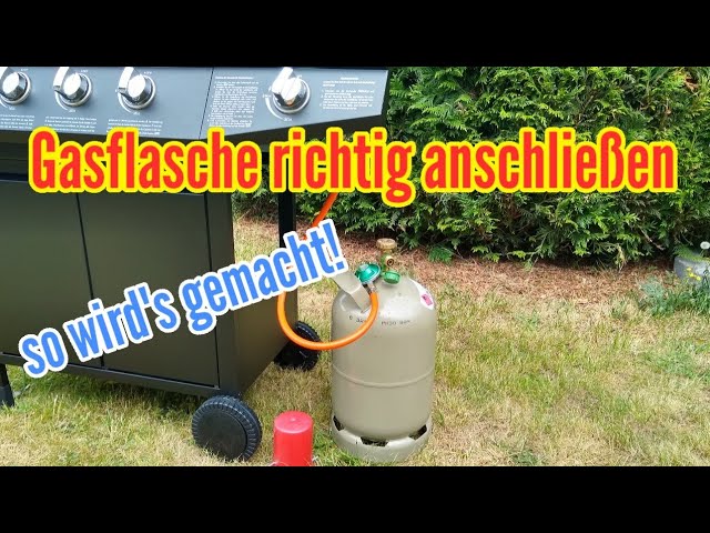 Gasflasche anschließen an Druckminderer