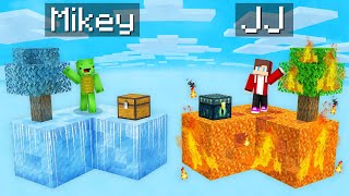 Mikey ICE vs JJ FIRE SKYBLOCK Survival Battle in Minecraft (Maizen)