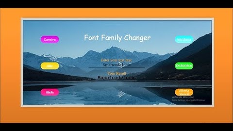 How to make Font Family Changer using HTML and CSS || Must Watch || Smartcode India
