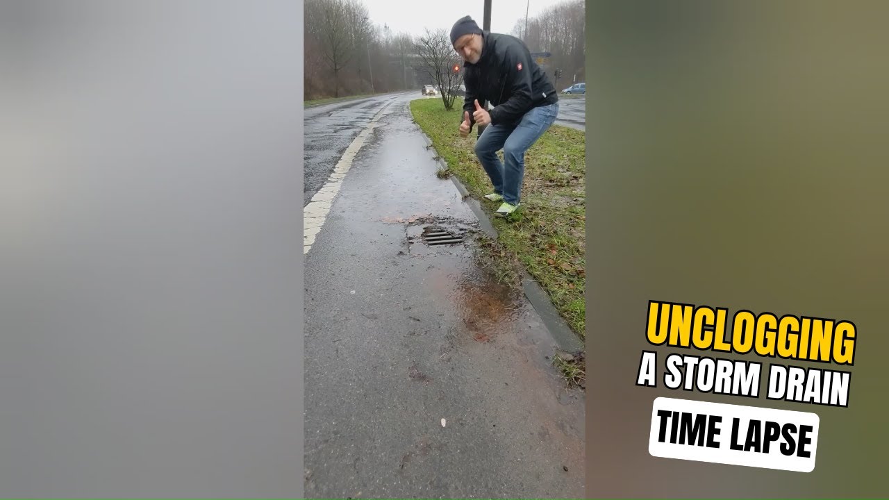 #017 - Time lapse - Unclogging a storm drain from a road in Germany, # ...