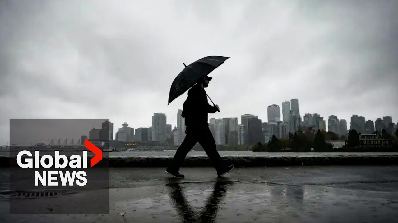 Parts of BC under flood watch as atmospheric river hits - YouTube