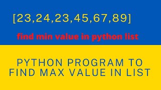 find minimum value in python list