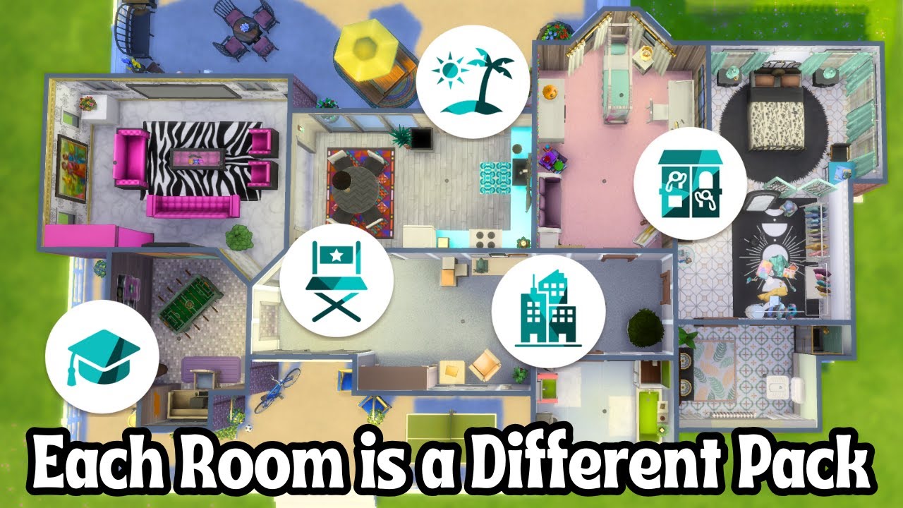 Building in The Sims 4 but Each Room is a Different Expansion Pack 🤯 ...