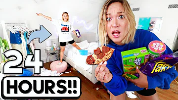 24 HOUR OVERNIGHT ROOM CHALLENGE!!  *I went crazy*