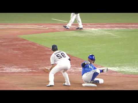 雨のストレスを吹き飛ばす嶺井博希の勝ち越しとなるタイムリーツーベースヒット！ 横浜DeNAベイスターズ 2022/8/12