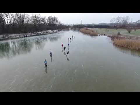 Schaatsen op de nevengeul in Wageningen 2019