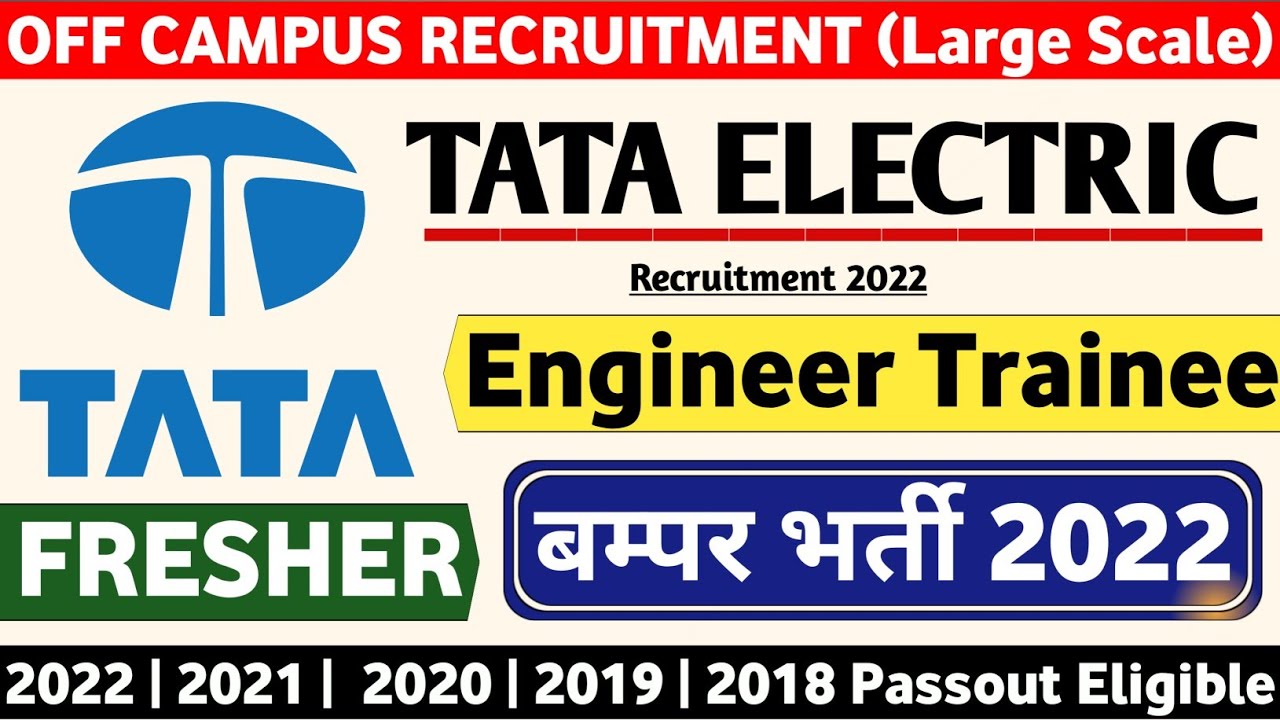 Tata Electric Recruitment 2022 | Fresher | Permanent | Job vacancy 2022 ...