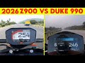 2026 Z900 VS DUKE 990 0 TO 100 TOPSPEED CLOSE BATTLE