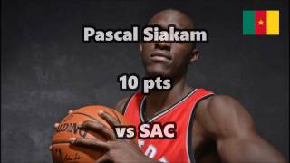 Pascal Siakam 10 pts vs SAC 6 11 2016