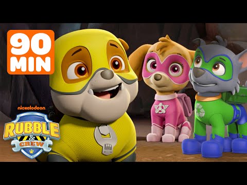 Super Rubble's Top PAW Patrol Hero Rescues! w/ Rocky & Skye | 90 Minutes | Rubble & Crew