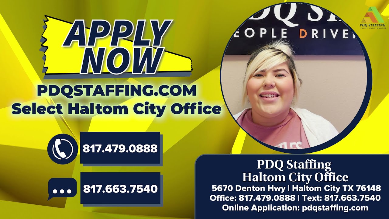 Pdq Staffing Haltom City Warehouse Jobs Youtube