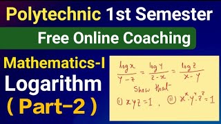 Logarithm ( Part-2 ) Mathematics-I | Polytechnic 1st Semester |Polytechnic with Bisu 