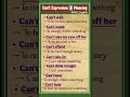 Can't Expressions ➡️ Meaning 👩🏻🏫🤩 Boost Your English 🤗 #goviral