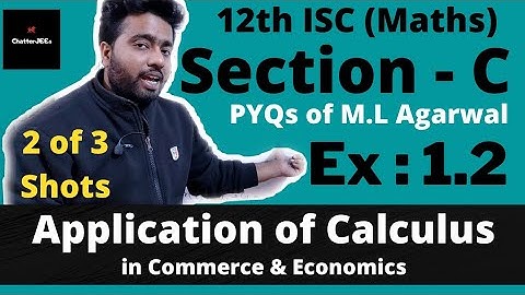 Application of Calculus | Class 12th ISC (Section - C ) @Maths Part 2 of 3. @ChatJEEs