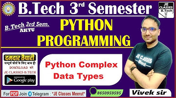 #01 Python Programming Unit-03 LEC-01 Class By Vivek Sir || B.Tech Special || AKTU 2nd Year