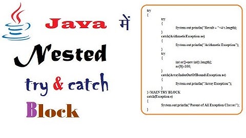 Nested try and catch Block in Java (हिंदी में)
