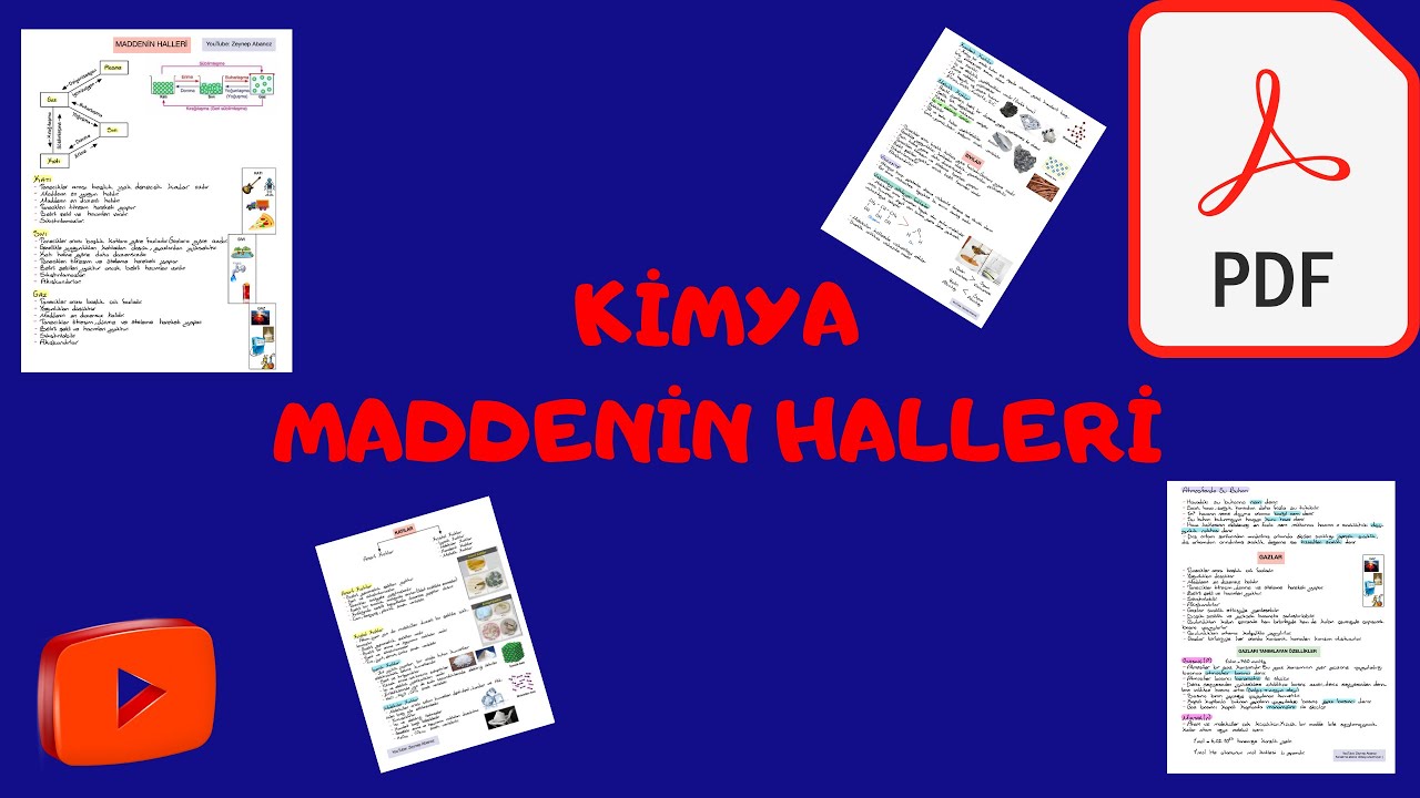 kimya maddenin halleri pdf notu youtube
