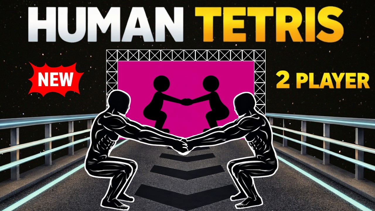 Human Tetris х 2 Player Co-op 🔥 Viral Interactive Warm Up Game | Full HD