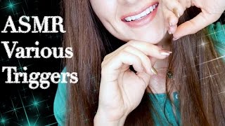 ASMR Trigger Pack *face and hair brushing *page flipping *tap *crinkle *opening lids