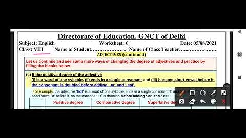 CLASS-8|SOLUTION OF ENGLISH WORKSHEET-6|DATE-5/8/21|ADJECTIVES|EASY EXPLAINATION