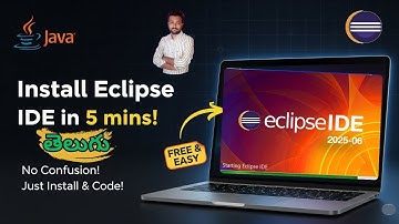 Eclipse IDE Installation 2025 🚀 Java Coding Start in 5 Mins! 💻 in Telugu 😎
