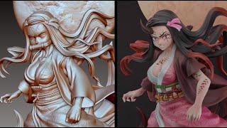 Demon Slayer Nezuko 3d sculptureing