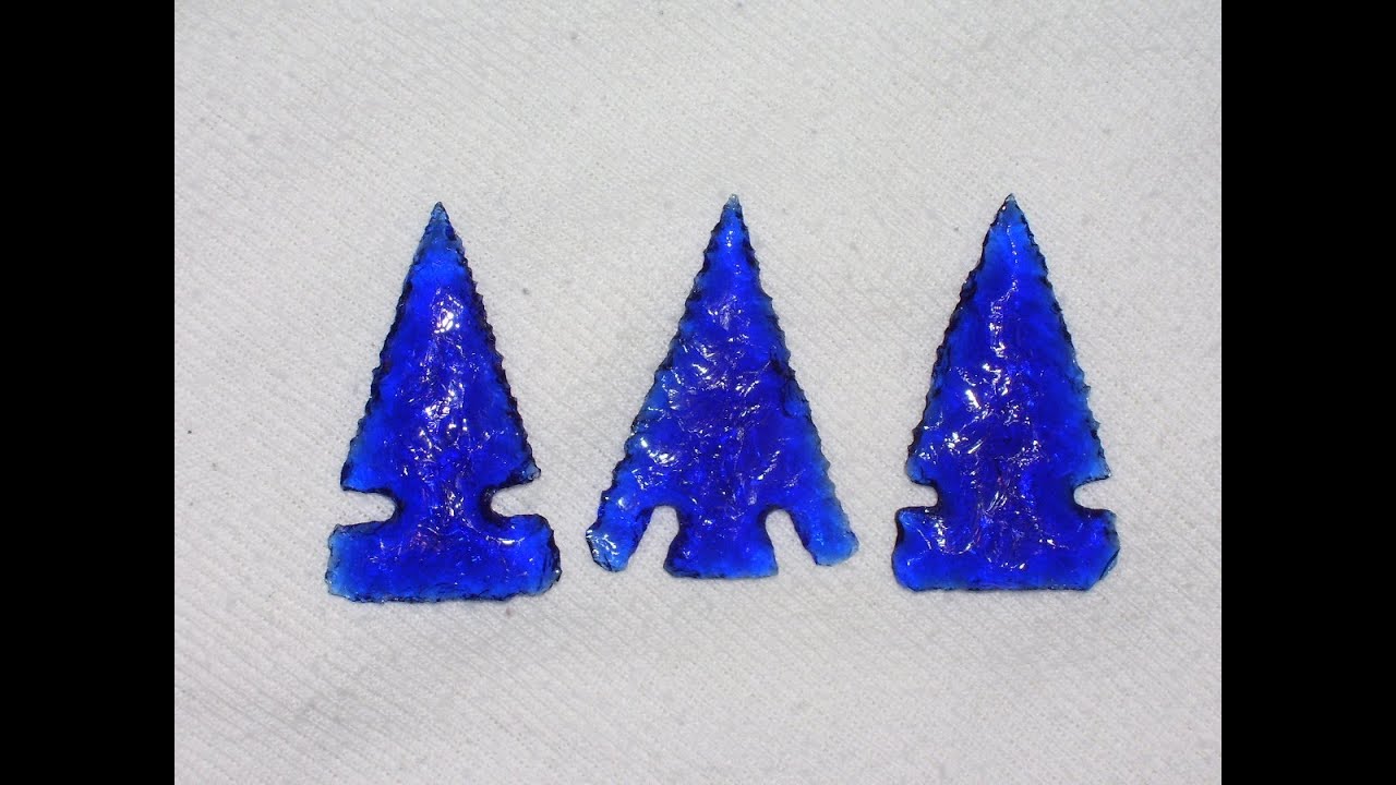 Making Blue Glass Arrowheads (HD) YouTube