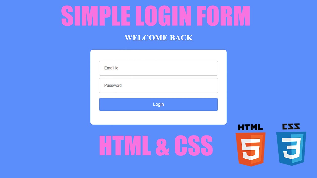 Simple Login Form In Html And Css Youtube
