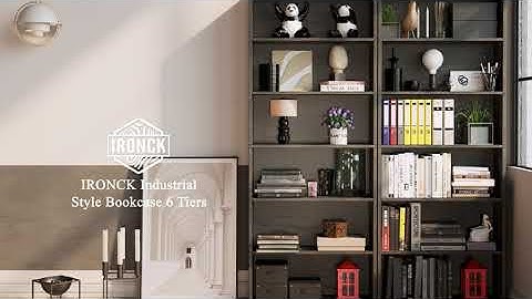 IRONCK Bookcases Floor Standing 6 Tier Display Storage Shelves 70in Tall Charcoal Grey