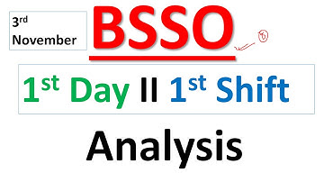 BSSO EXAM ANALYSIS II 1st Day , 1st Shift II @vcdefencepolicejob