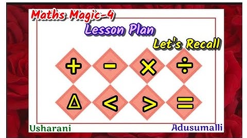 Lets Recall /MathsMagic-4/LessonPlan/ApNewSyllabus /4thClass /SCERT Model /UnitPlan /TET /DSC/