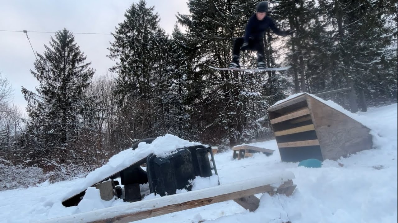Backyard Snowboard Park The Big Jump YouTube