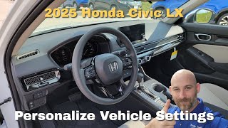 2025 Honda Civic LX Vehicle Settings