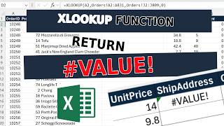 XLOOKUP Function return value error - MS Excel