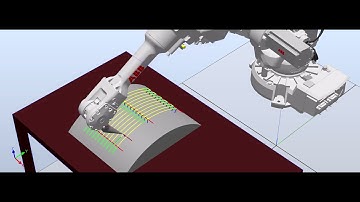 RobotStudio simulation for path planning of curved surface