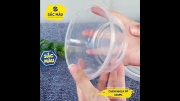 Tô nhựa PP 360ml kèm nắp | Bao bì Miền Tây - Sắc Màu | 093 230 09 39