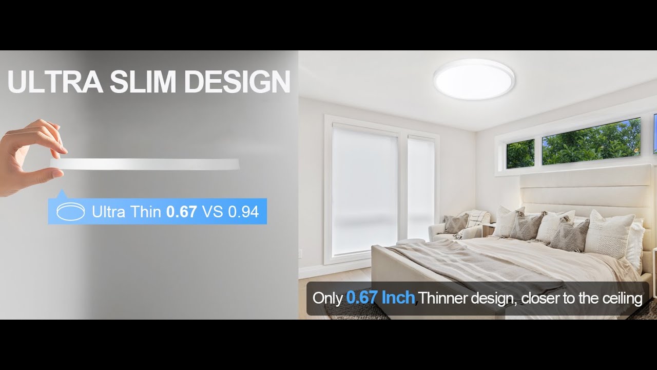 How to install WS-FPP12-12-WH Flush Mount Ceiling Light - 12 inch Super Slim Dimmable & 5CCT