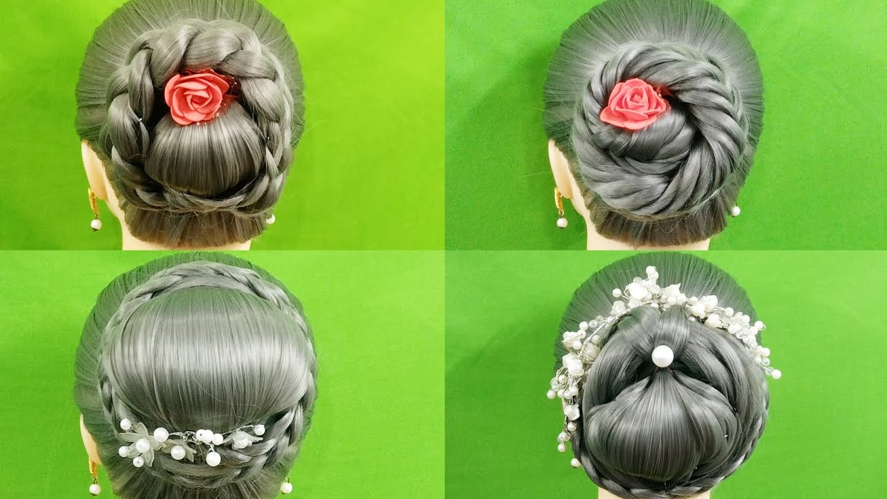 Simple Hairstyle On Lahnga For Wedding |Messy Bun Hairstyle For Wedding Lahnga.