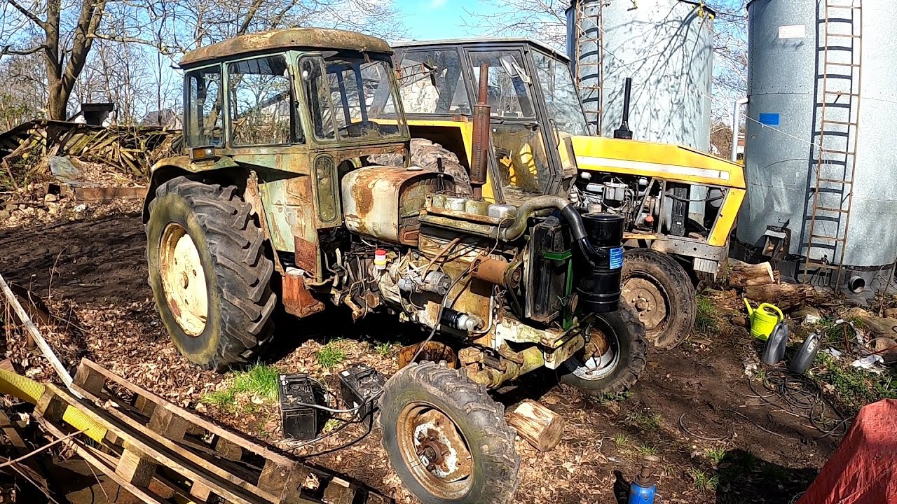 Ursus C-355 co po 6 latach pracy w PGR trafił na złom Uruchomienie silnika