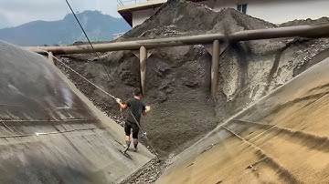 Barge Unloading 5000 Tons of Crushed Iron Ore - Part 2 - Smooth Flow - Barge Work Vlog