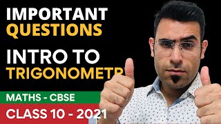Important Questions - Class 10Th Cbse - Introduction To Trigonometry - Board Exams