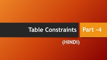 Part - 4 Table Constraints in SQL UNIQUE , CHECK Constraints (Hindi / Urdu )