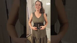 Corset belt close up look and try in