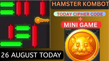 26 August Mini Game Puzzle and Daily Chiper Hamster Kombat | How to Solve Mini Game Puzzle |#hamster