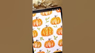 How to draw an easy pumpkin on procreate best digital watercolor brush #procreate #digitalart #art