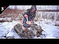 Island Catch N' Cook Over An Open Fire!!! (Winter Ice Camping)