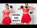 BOOBS + ABS + BOOTY intense workout with dumbbells, strength &amp; growing thicker body