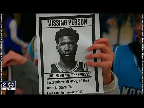 This Nuggets Fan with a Missing Person Joel Embiid Sign  😂